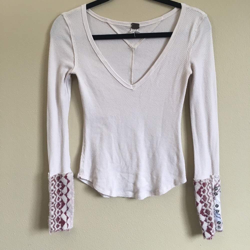 Free People Art School Alpine Cuff Thermal Pink XS
